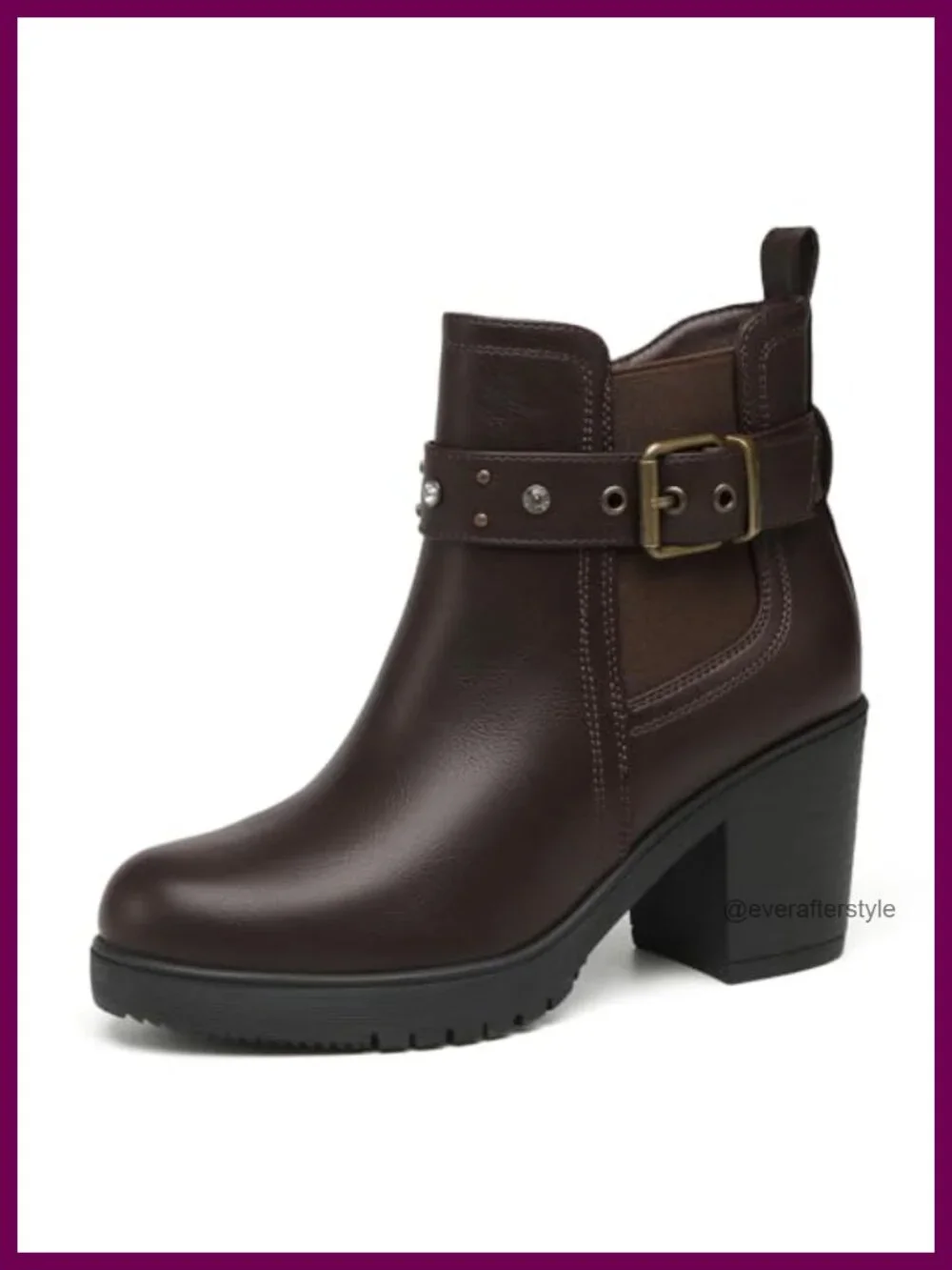 Chunky Heel Chelsea Ankle Booties Slip-On PU Fashion Boots